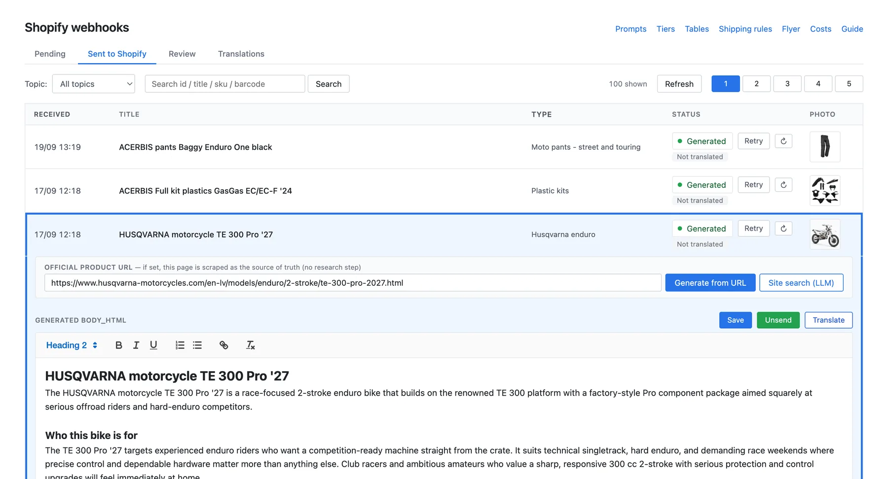 Product Listings From Verified Sources